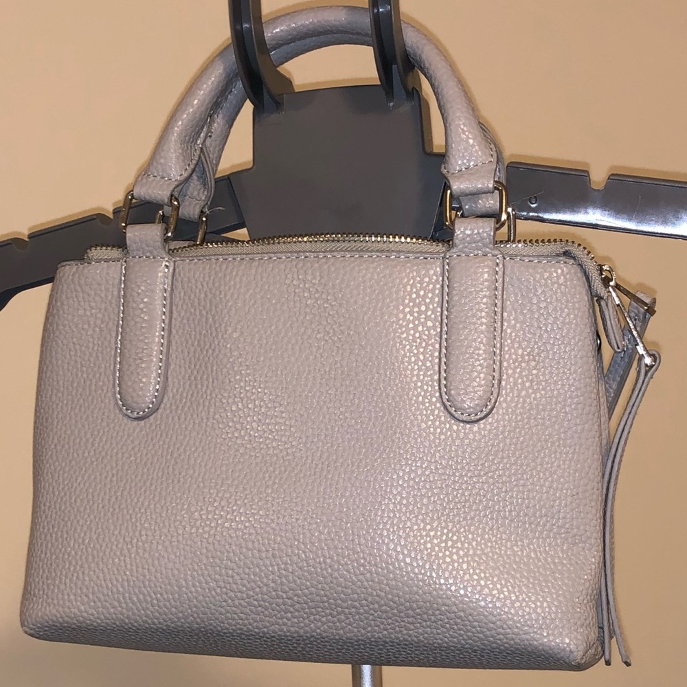 Grey Faux Leather Bag.